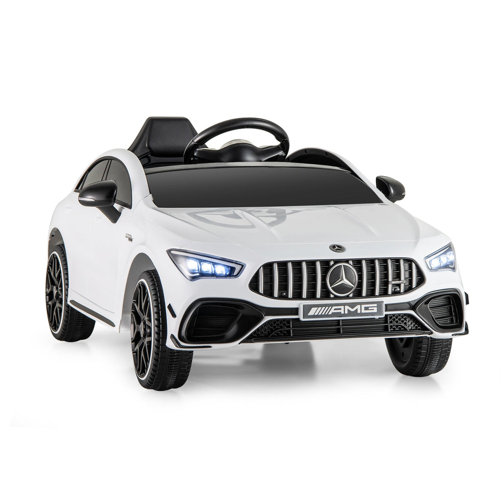12V Kids Ride on Car Mercedes-Benz AMG CLA 45 with Remote-White
