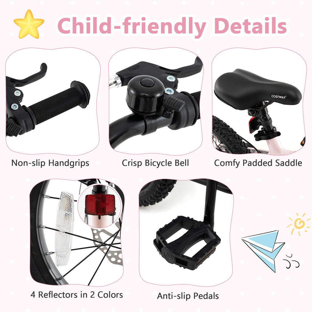 16 Inch Kids Bike Lightweight with Detachable Training Wheels for Aged 4 to 7-16 inches - product image