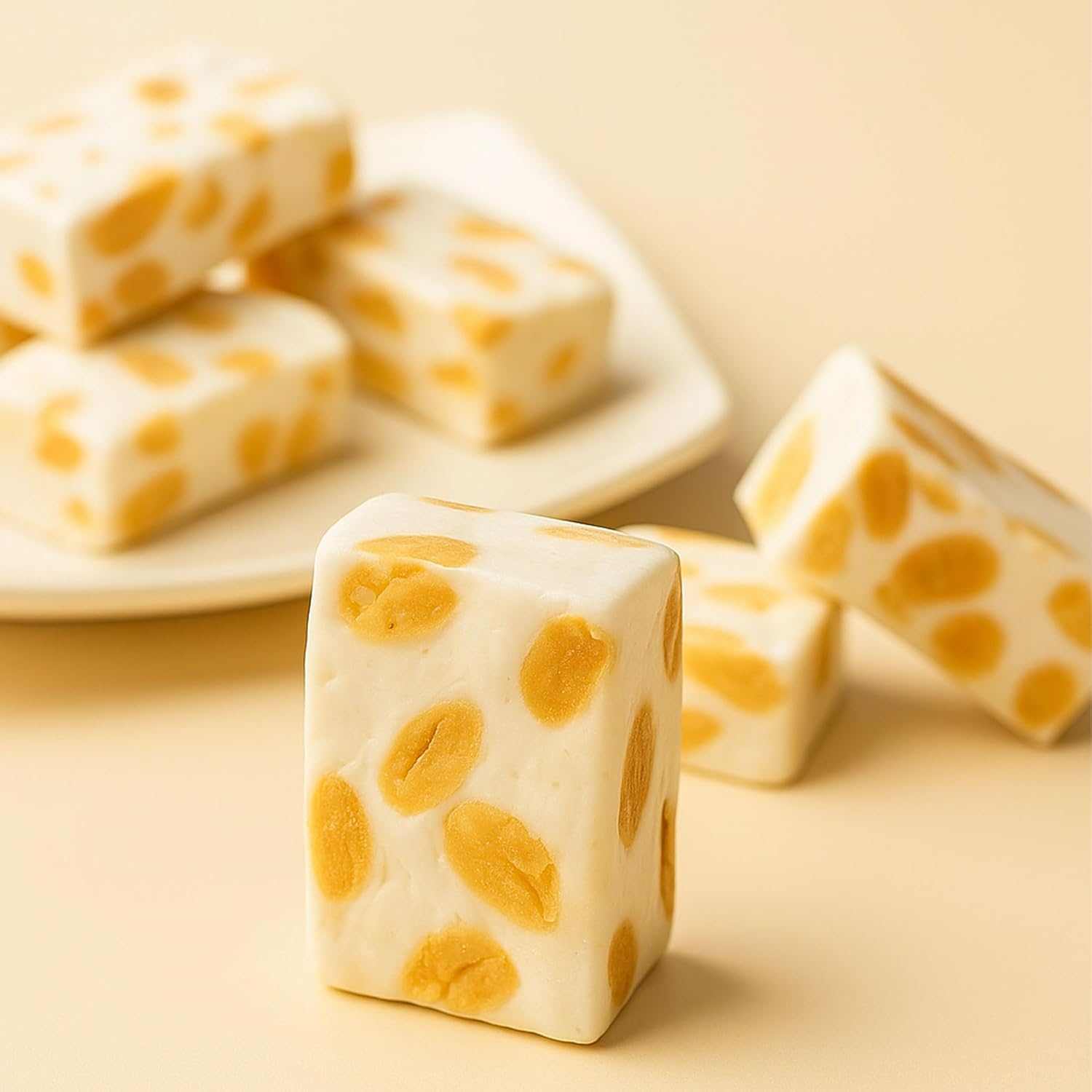 Andy Anand Chocolatier Sugar & Gluten Free Almond Brittle Nougat - Made in Europe Gluten Free Diabetic Friendly Nougat Candy, Unforgettable Flavor,Bite With Italian Nougat Brittle (7 Oz)