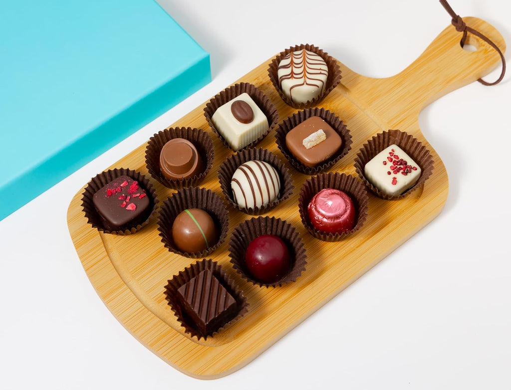 Chocolate Truffles Bon Bon Praline Box – Gourmet Chocolate Gift, Made with 60% Chocolate (Cocoa Butter)