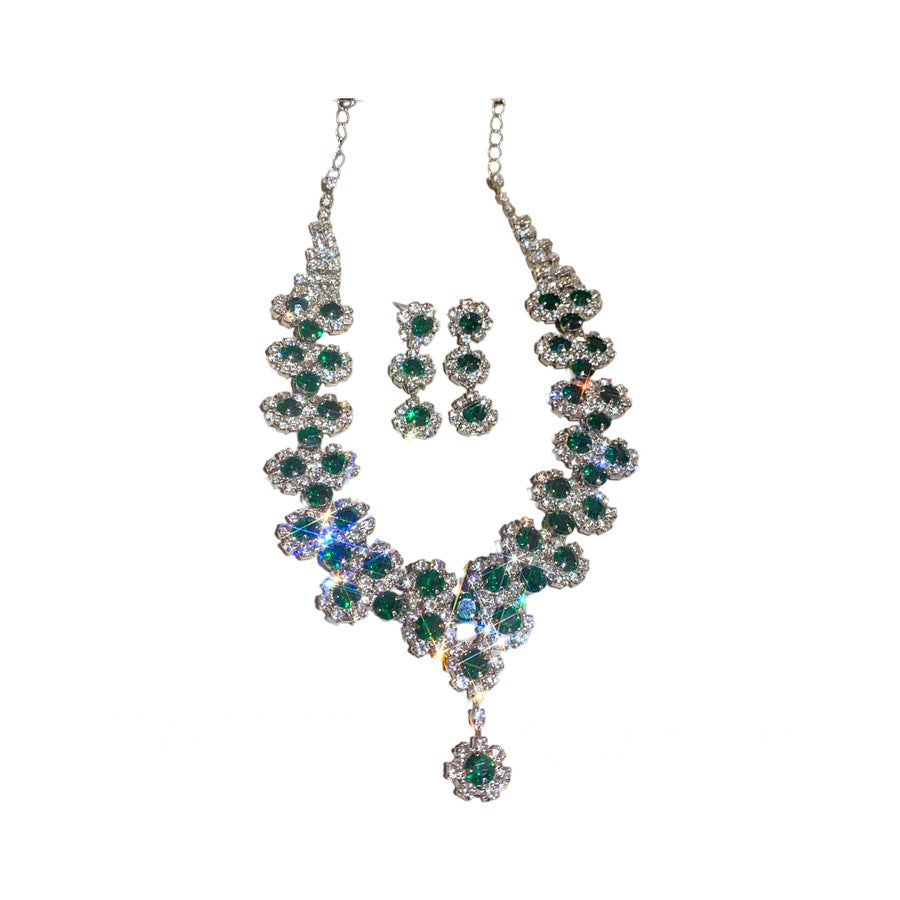 Diamond Flower Multi-layer Pendant Necklace