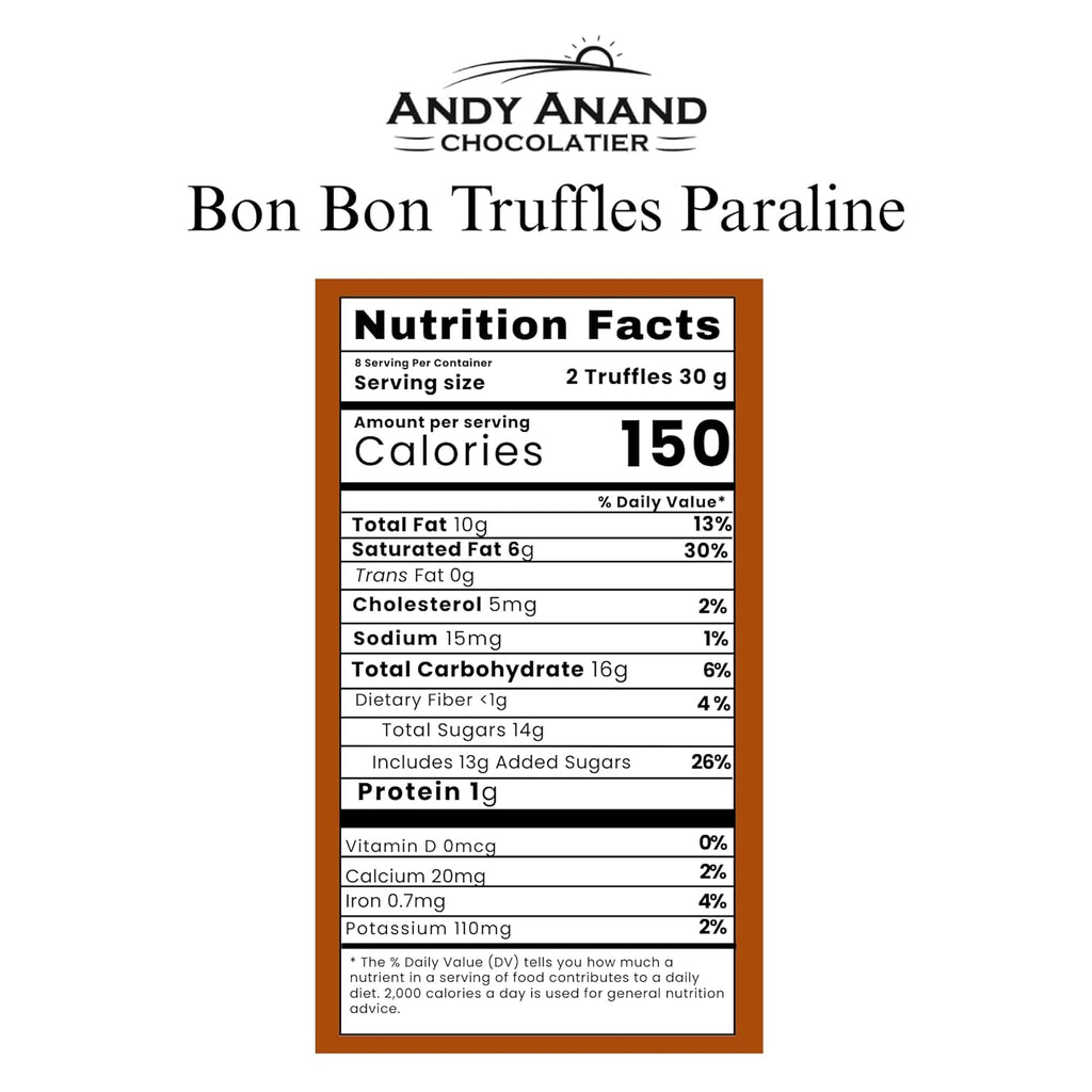 Chocolate Truffles Bon Bon Praline Box – Gourmet Chocolate Gift, Made with 60% Chocolate (Cocoa Butter)