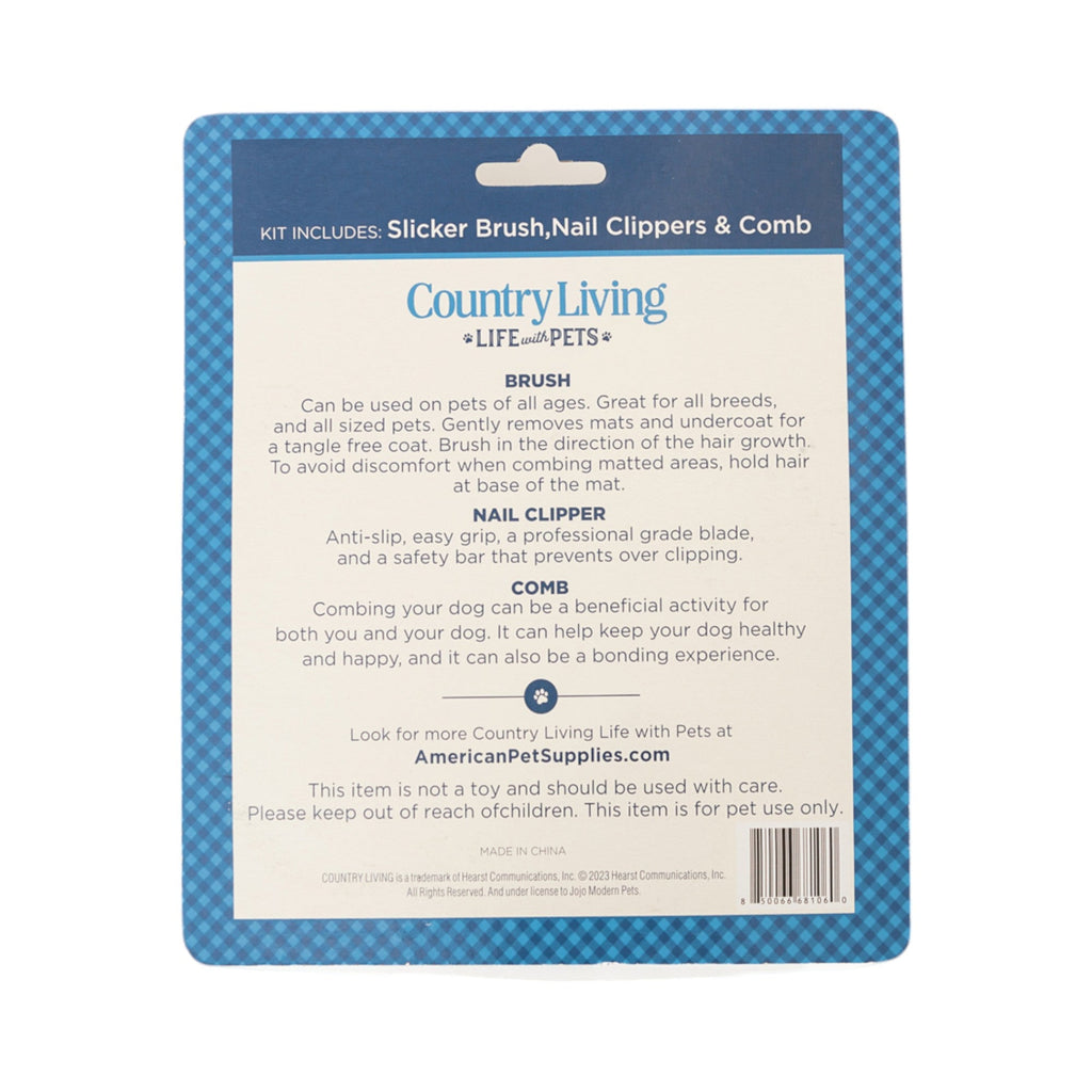 Country Living All-in-One 3-Piece Dog Grooming Kit for a Healthy and Well-Groomed Pet - Grooming Kits image