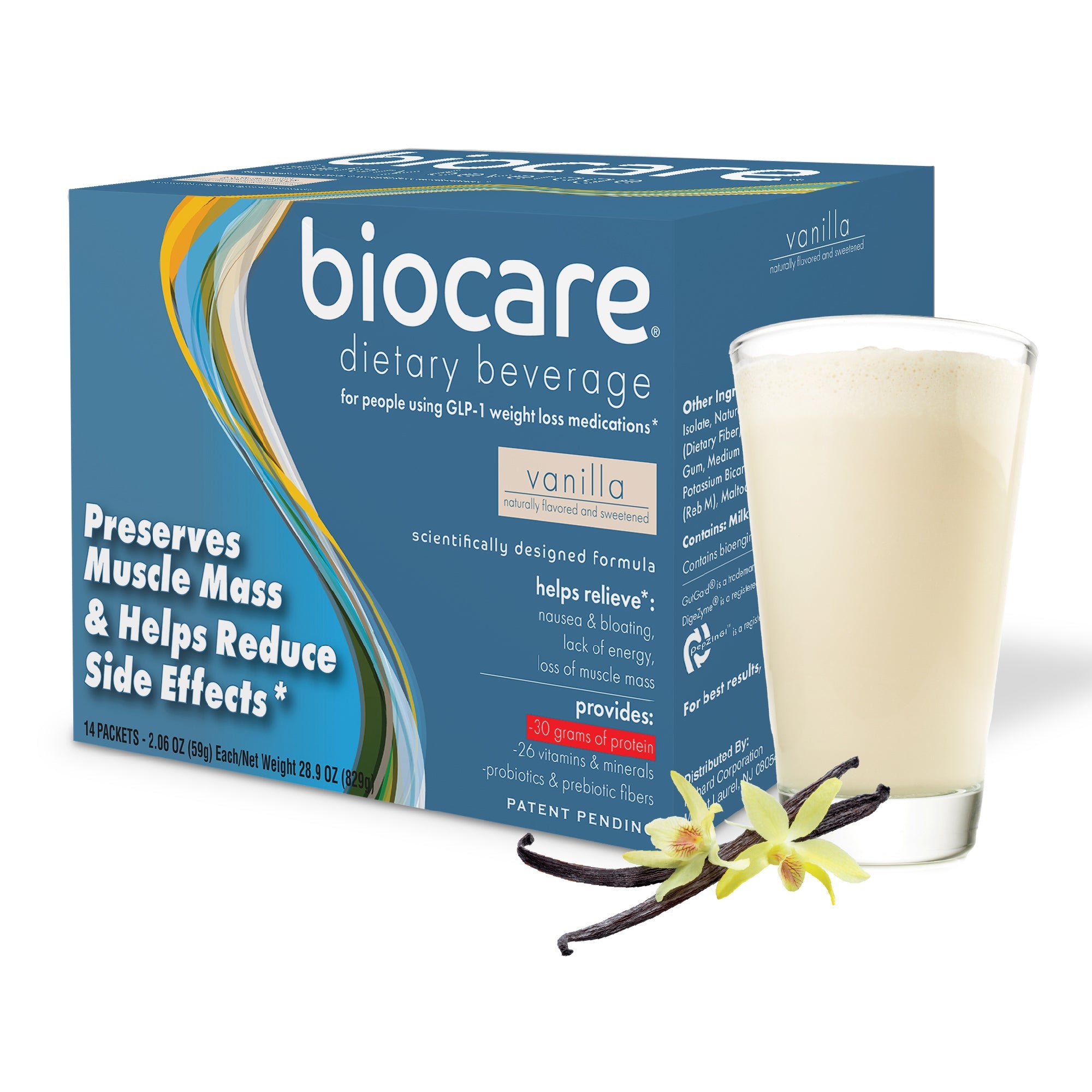 30G Protein Vanilla Biocare Dietary Beverage (14-Count) - product image