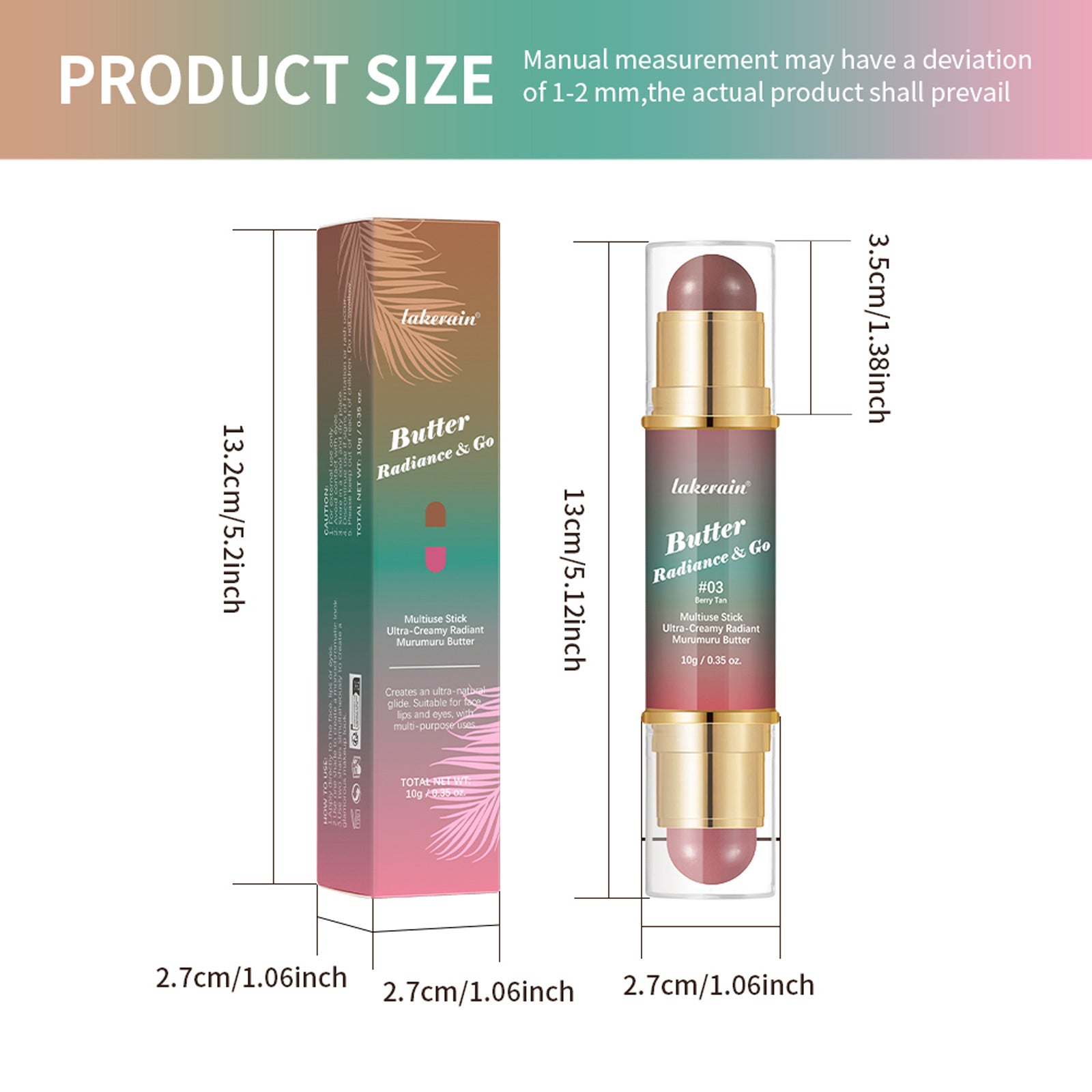 Natural Nude Makeup Double-headed Three-dimensional Face Repair Blush Stick