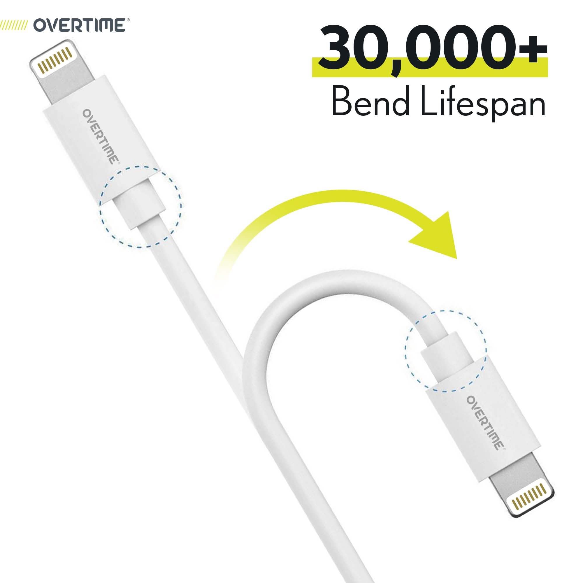4 Ft./6 Ft. Overtime Apple MFi Certified iPhone Charger Lightning Cable Pack