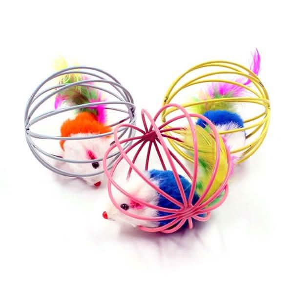 5-Pack: Pet Cat Kitten Playing Mouse Ball Cage