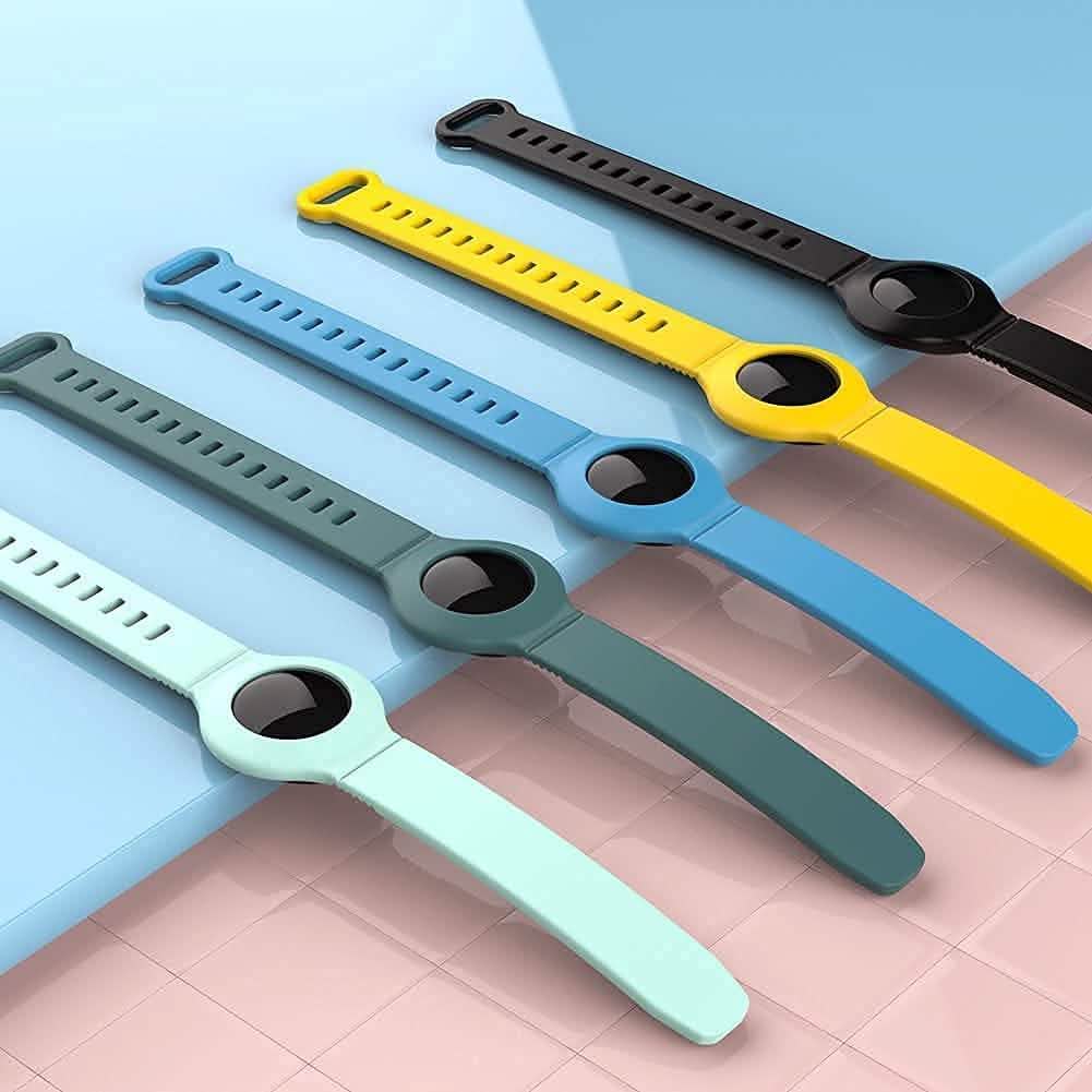 5-Pack: Silicone Airtag Holder with Anti-Lost Keychain