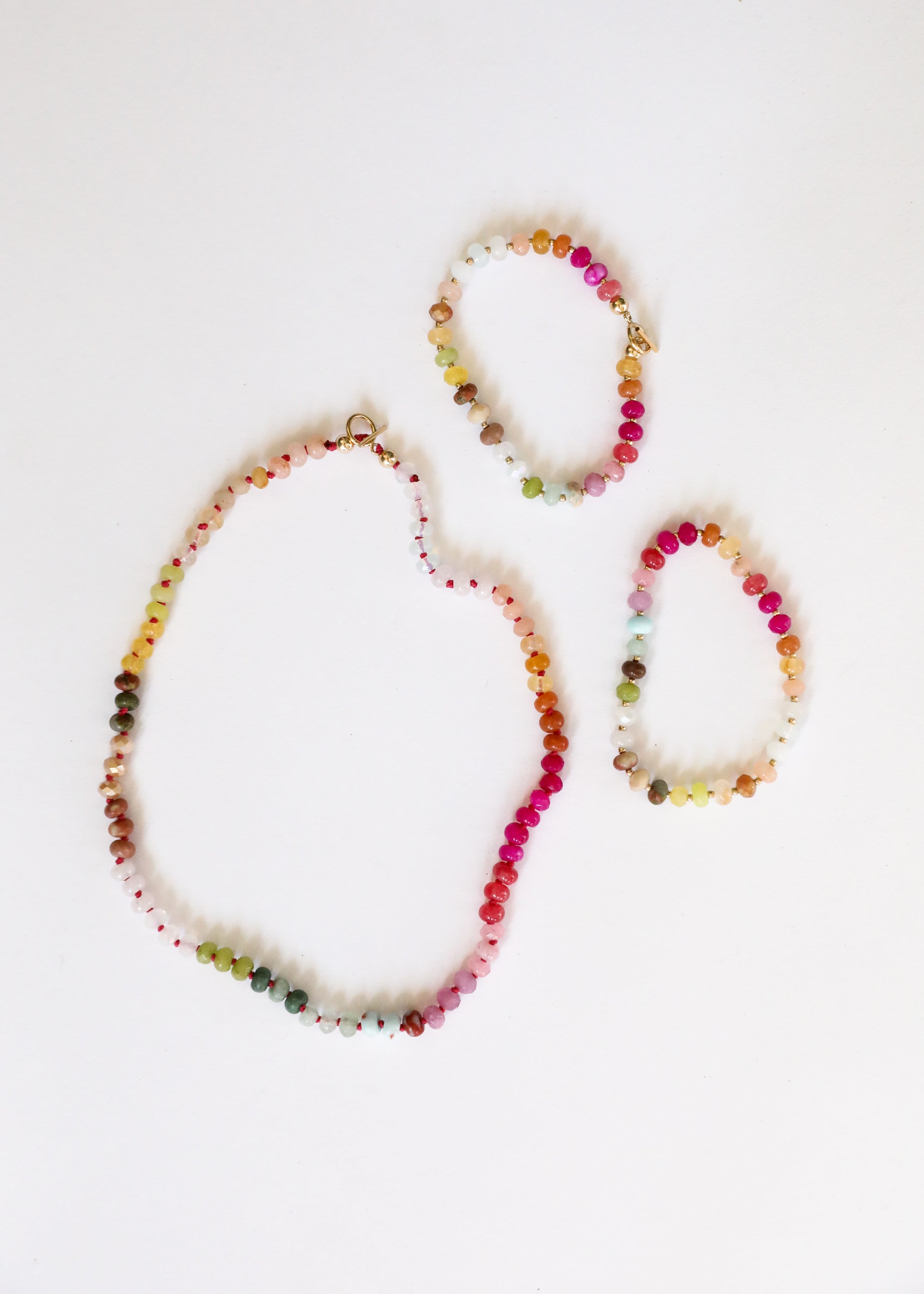 Natural Gemstone Necklace + 14k Gold Filled Toggle : Sandbar