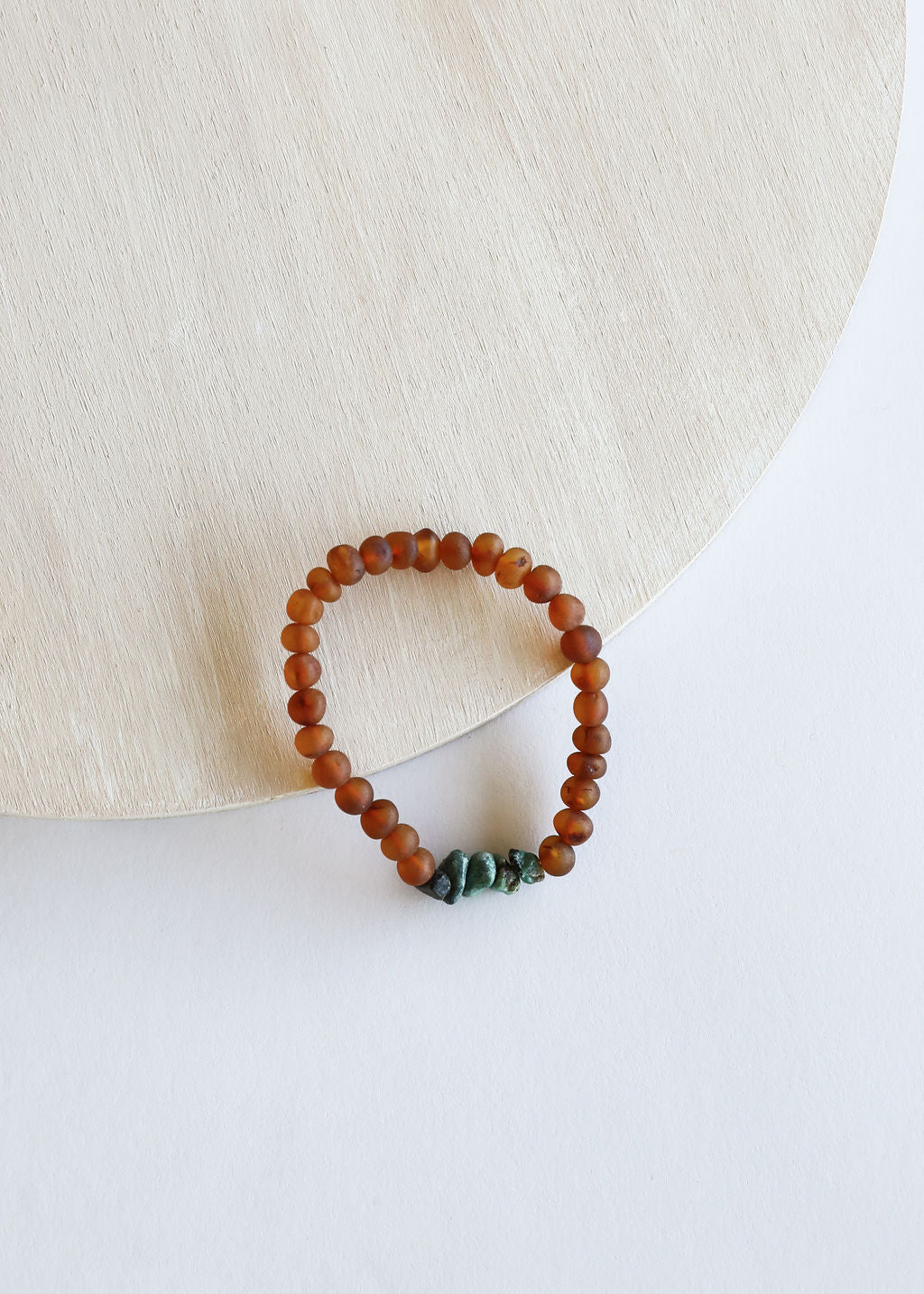 Raw Cognac Baltic Amber + Raw Turquoise Jasper || Adult Bracelet - Bracelet image