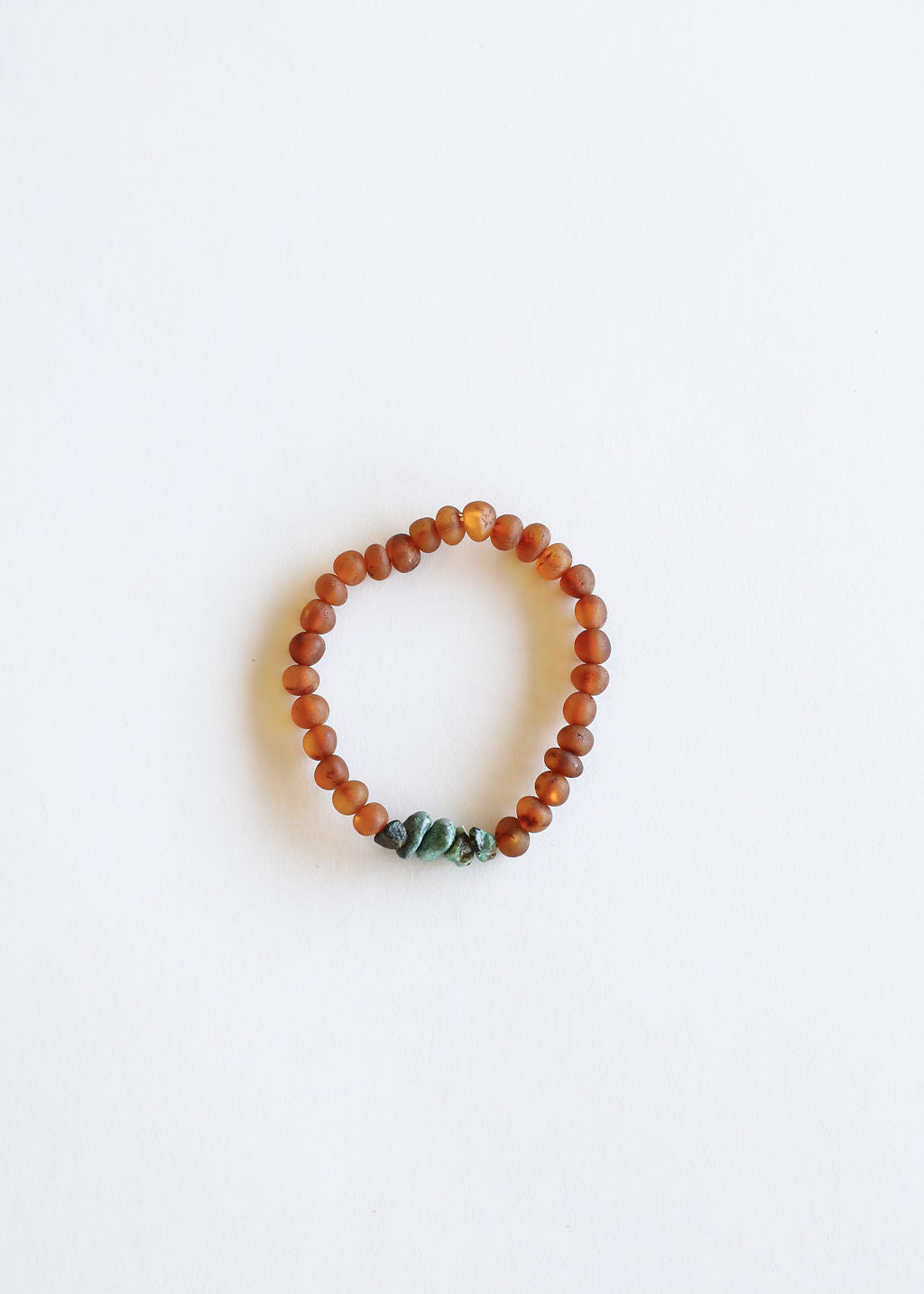 Raw Cognac Baltic Amber + Raw Turquoise Jasper || Adult Bracelet - Bracelet image