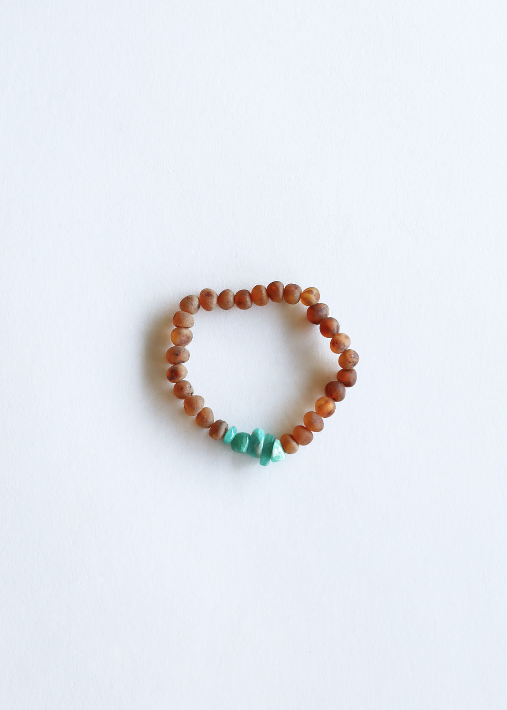 Raw Cognac Baltic Amber + Raw Amazonite || Adult Bracelet - Bracelet image