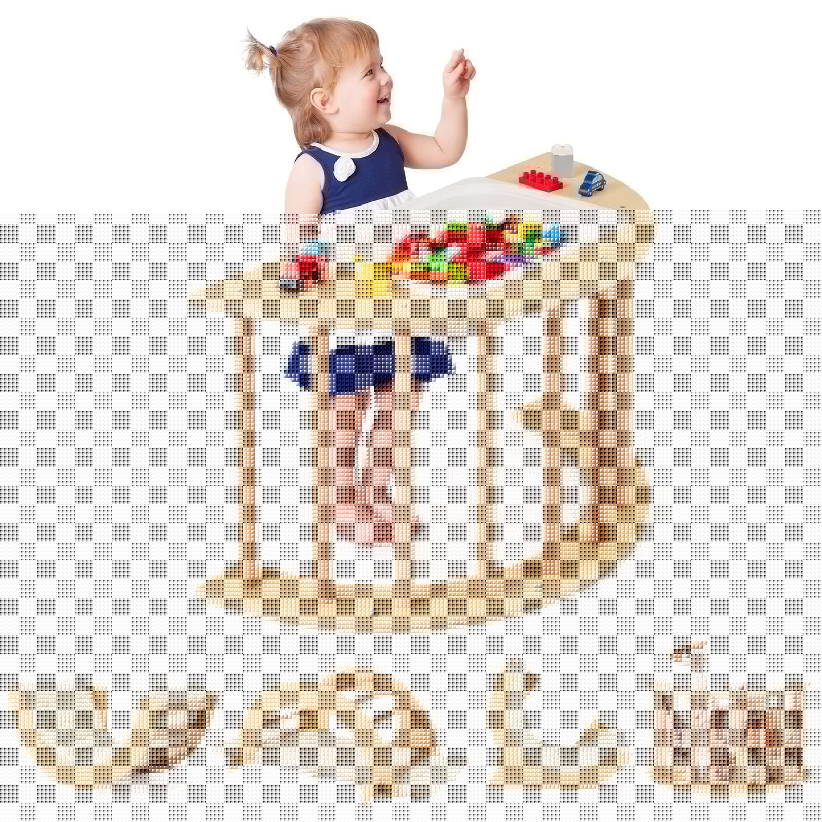 6 in 1 Kids Climbing Arch Playset wIth Removable Cushion and Stoppers-Natural
