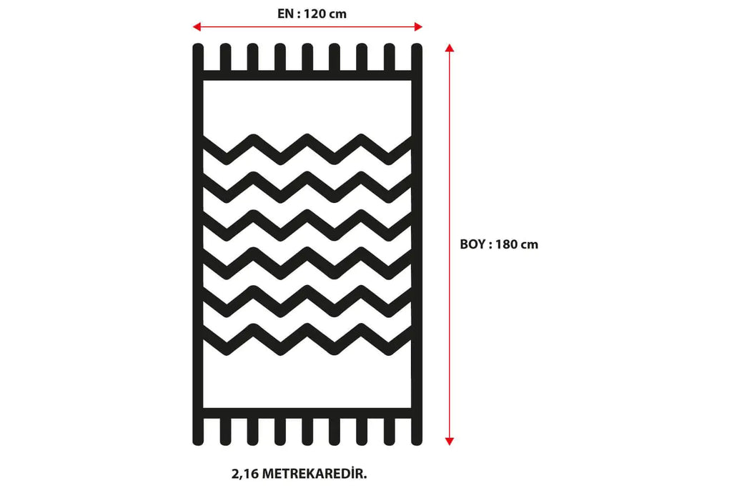 Aksu Non-Slip Floor Carpet 120X180 Pyramid