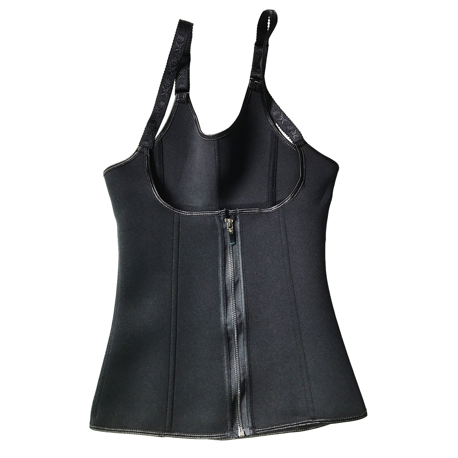 Zippered Waist Trainer Corset Waist Tummy Control Body Shaper Cincher Back Support with Adjustable Straps for Women