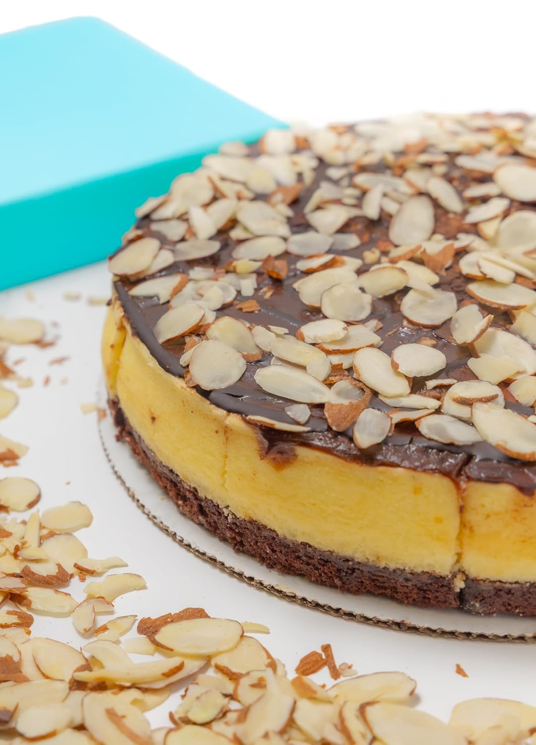 ANDY ANAND CHOCOLATIER Gourmet Fudge Brownie Cheese Cake 9" 2.8 lbs. Real California Cream Cheese, Artisan, Halal, Reusable Tray