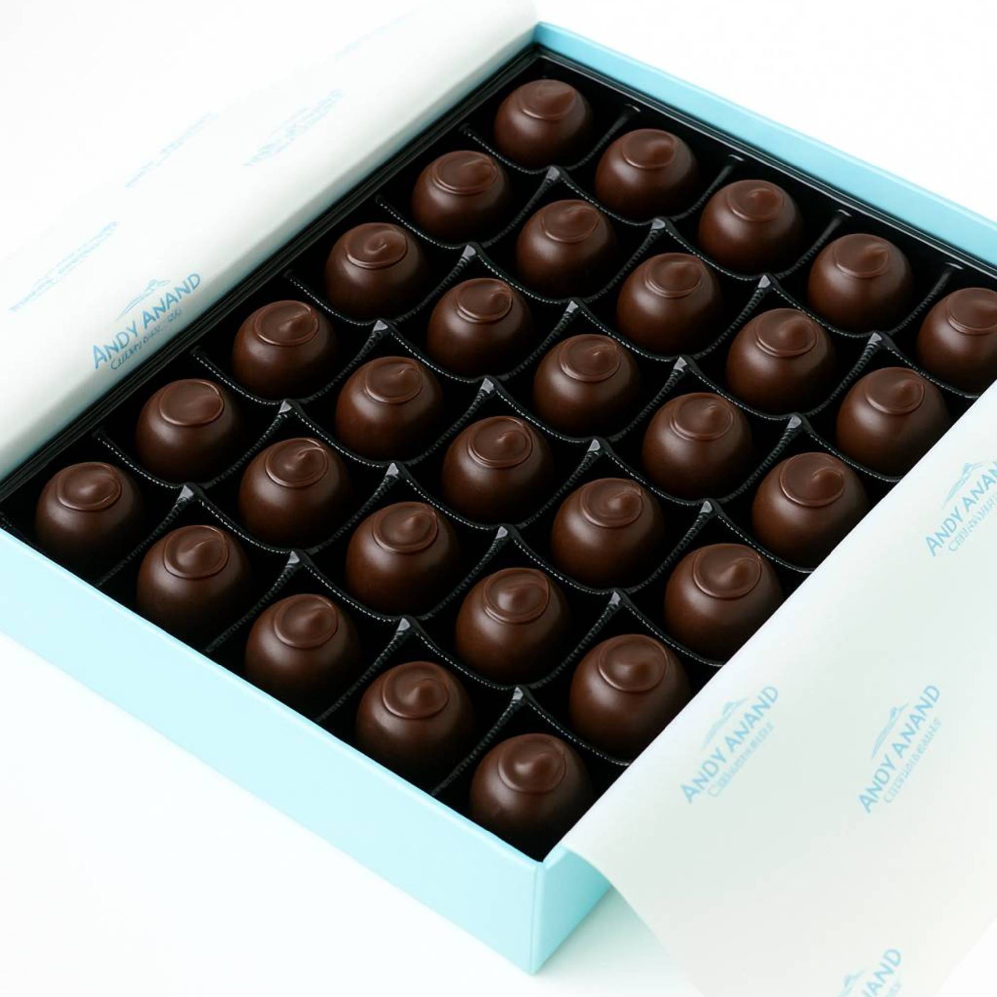 Andy Anand Sugar-Free Vegan Dark Chocolate Cherry Cordial Truffles – 24 Pc Gift Box, 60% Cocoa Butter, Decadent & Healthy.