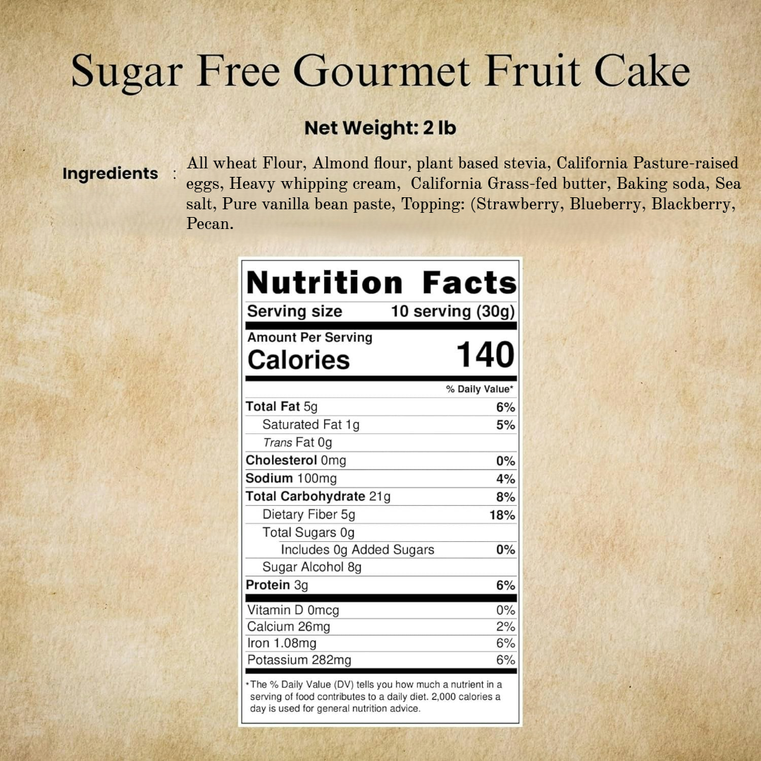 Andy Anand Guilt-Free Luxury: Keto Sugar Free Fruit Cake with Rich Truffles Perfect Bakery Dessert For Diabetic, Birthday Cake (2.8 lbs)