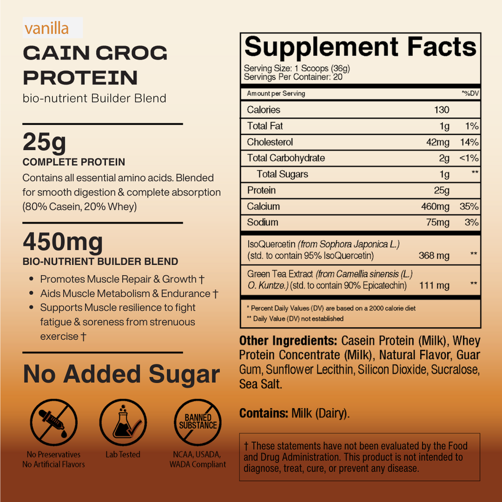 GAIN GROG PROTEIN MIX - Vanilla <br>20 Servings - Supplement image