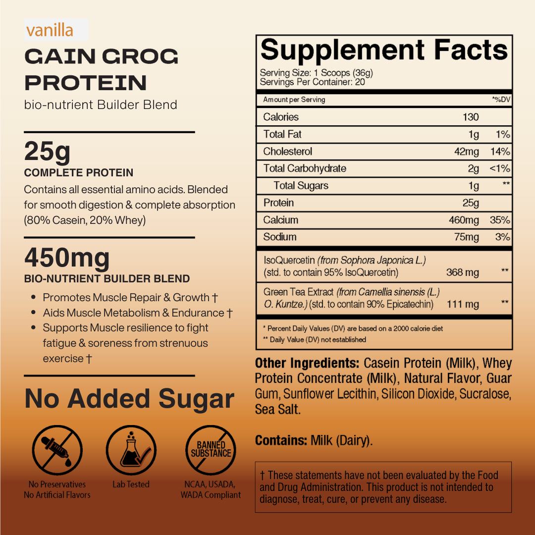 GAIN GROG PROTEIN MIX - Vanilla <br>20 Servings - Supplement image
