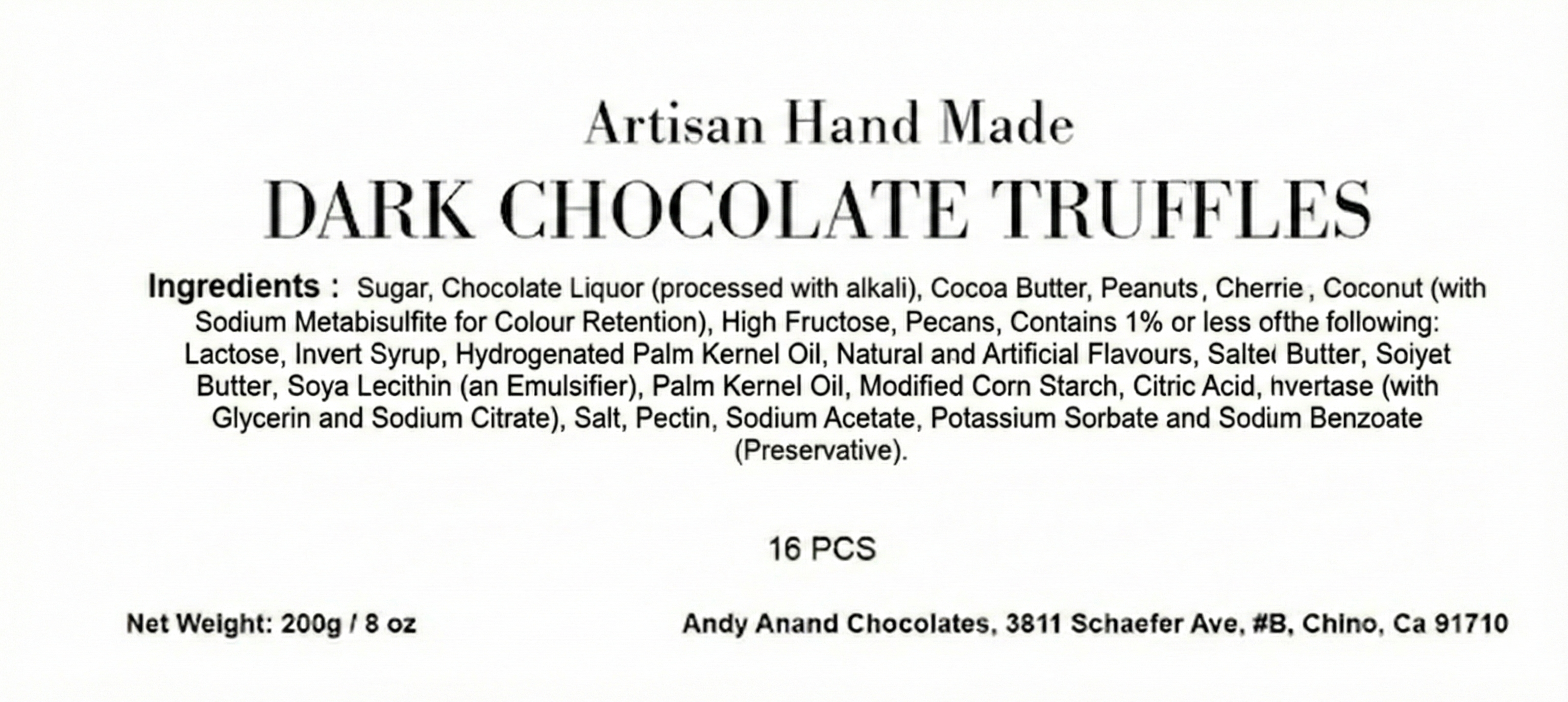 Andy Anand Artisan Dark Chocolate Truffles – 24 Pc Handmade Assorted Flavors, Decadent & Delicious, Made with 60% Chocolate (Cocoa Butter)