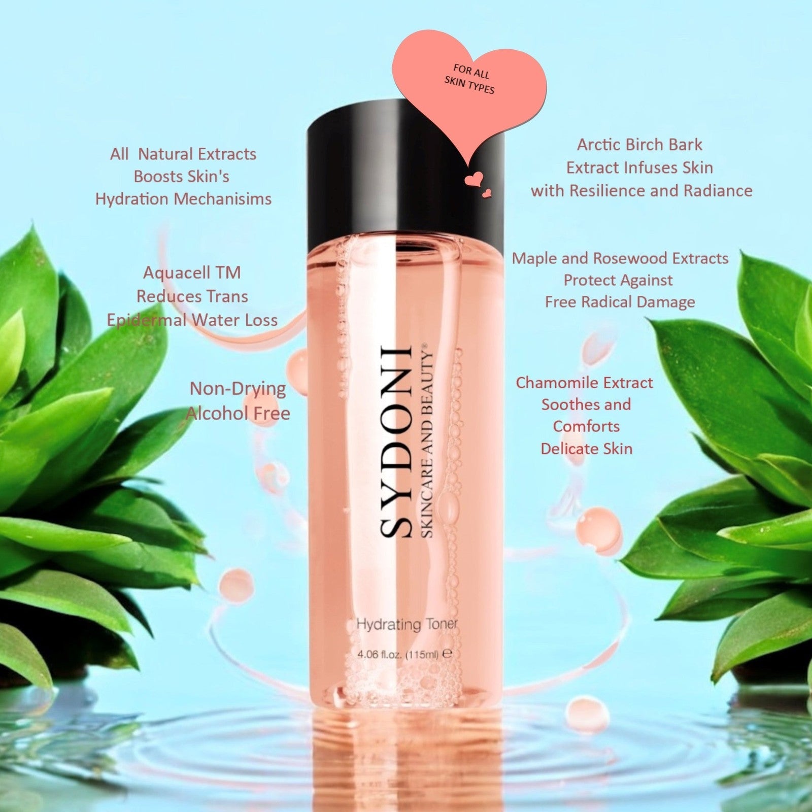 SYDONI HYDRATING TONER | Refresh, Soothe & Moisturize Skin4.06 FL. OZ.