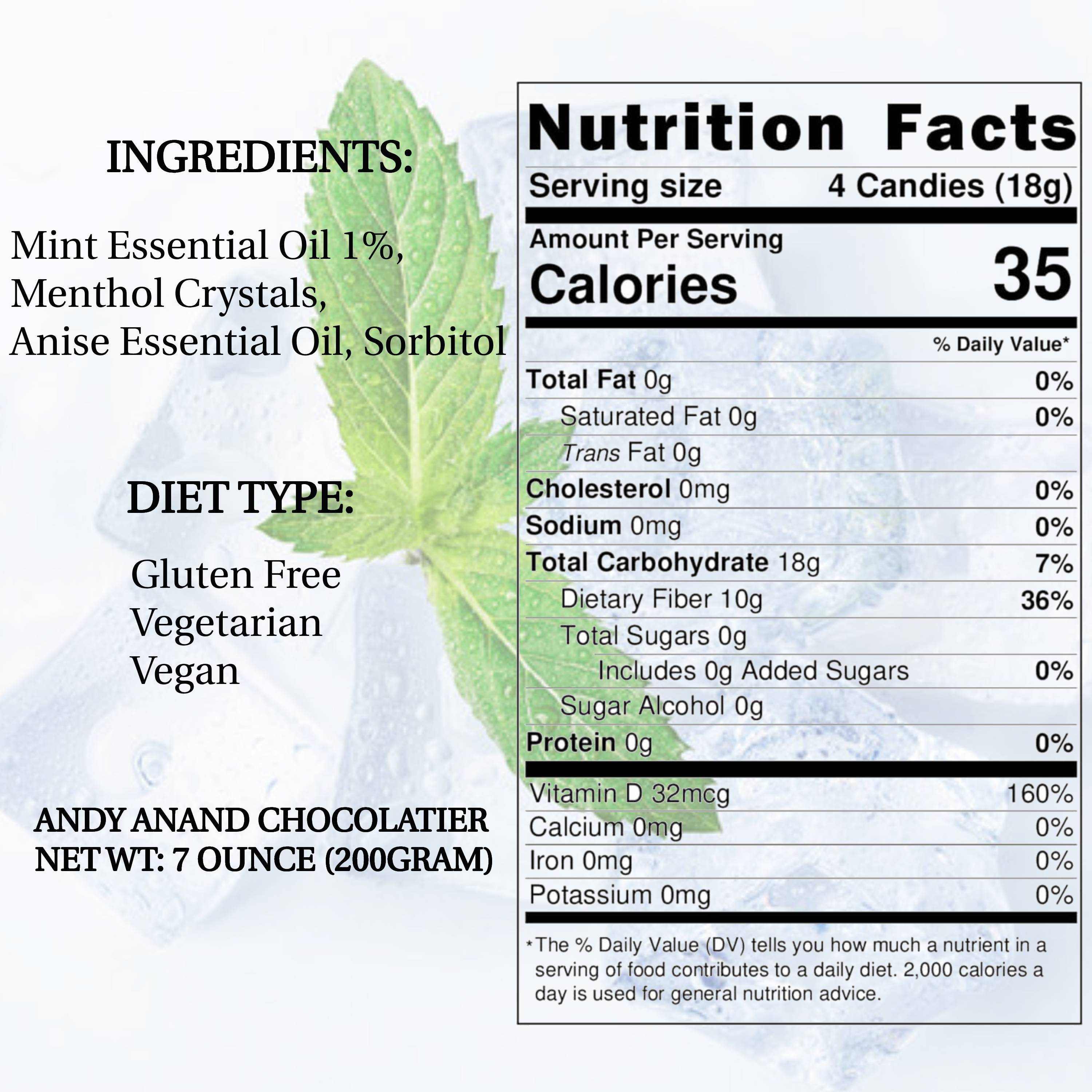 Andy Anand Sugar Free Mint Candy Fizz Italian Balsamic Mint Candy, 300 Pcs | Keto Vegan Gluten Free | Imported Candy 7 Oz