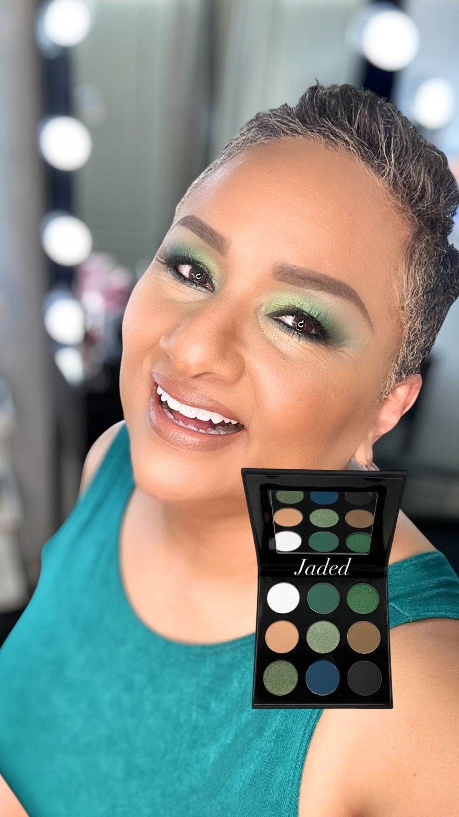 SYDONI JADED EYESHADOW PALETTE | Rich Green & Emerald Matte & Shimmer Shades