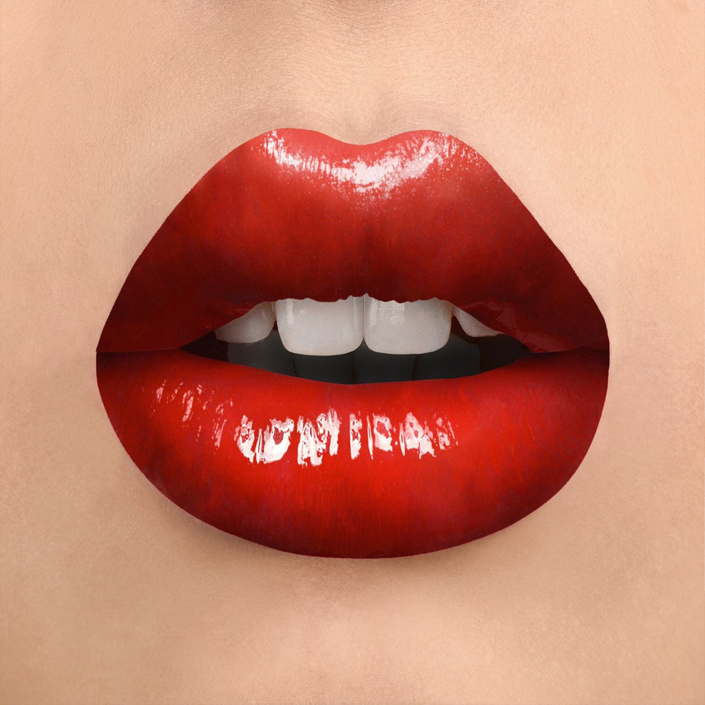 SHADE V8 LUSTRE VINYL FINISH LIPGLOSS - Vibrant True Red with Warm Undertone