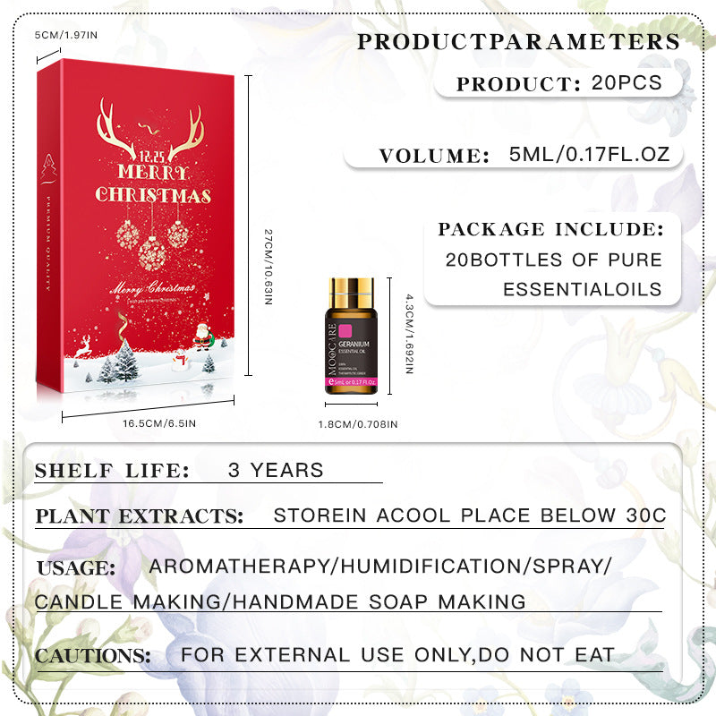 Moocare Aromatherapy Essential Oil Set - 20 Piece Pure Essential Oils Kit for Diffusers, Massage & Home SPA (5ml Each)