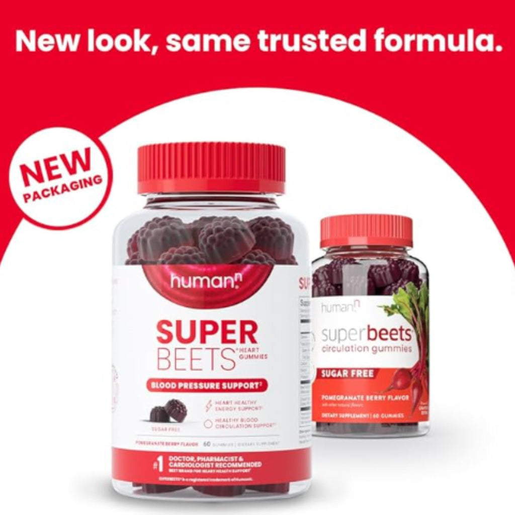 humanN SuperBeets Circulation Gummies – 60 Count  Heart-Healthy Energy with Grape Seed Extract & Beet Root Powder