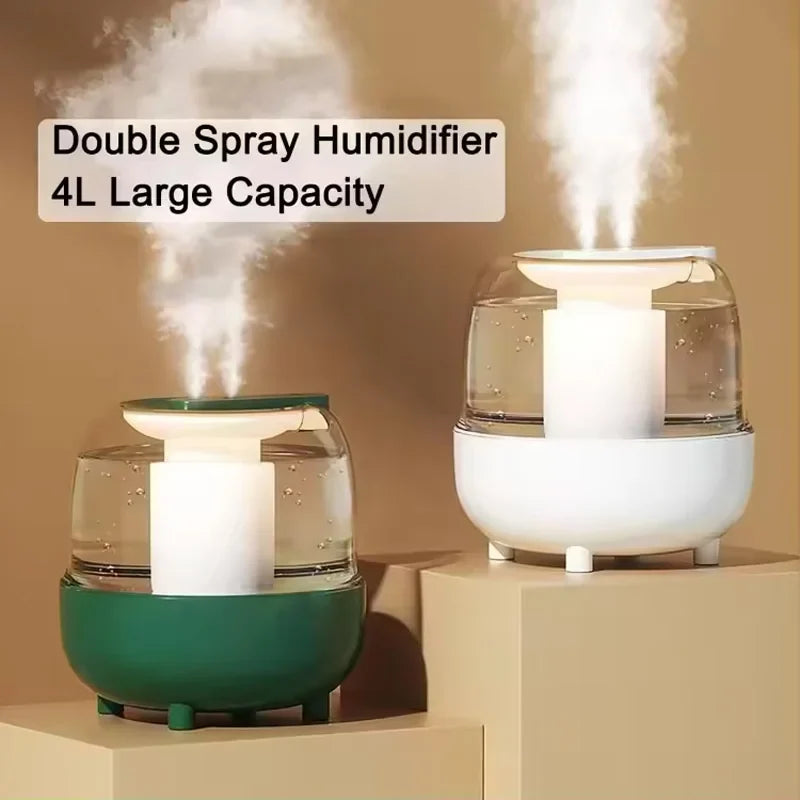 4L Air Humidifier Essential Oil Aroma Diffuser Double Nozzle Coloful LED Light Humidifiers Aromatherapy Diffuser