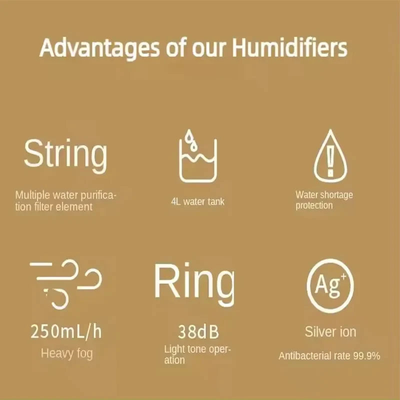 4L Air Humidifier Essential Oil Aroma Diffuser Double Nozzle Coloful LED Light Humidifiers Aromatherapy Diffuser