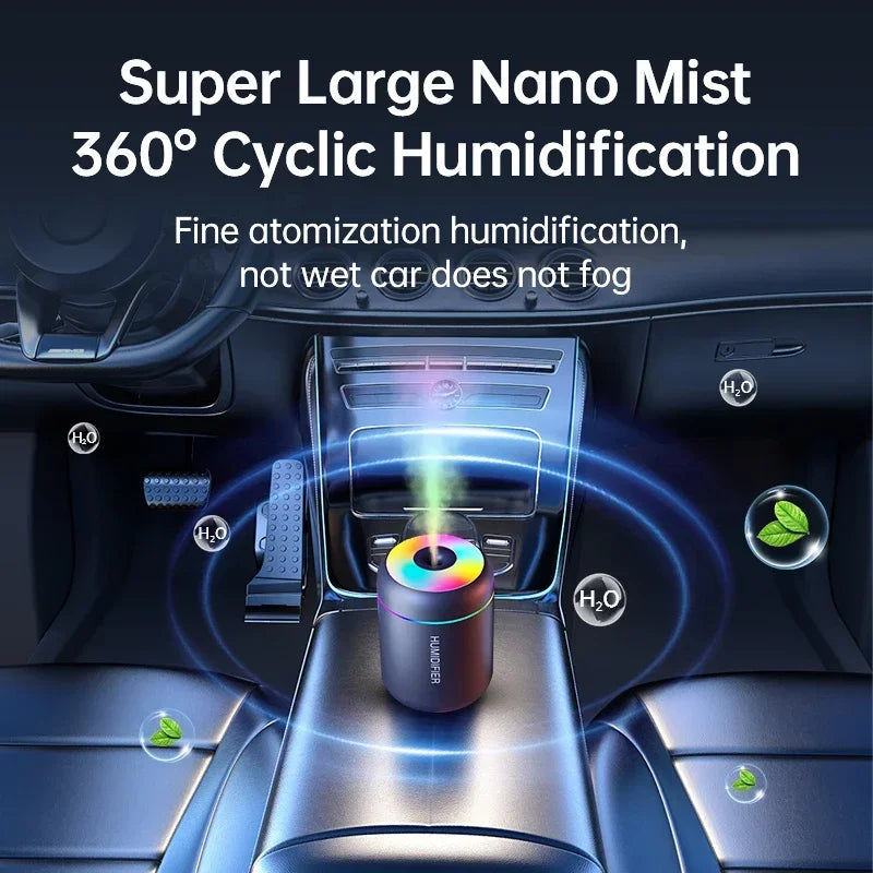 Mini Air Humidifier Usb Aromatherapy Diffuser 180ml Essential Oil Purifier Aromatherapy Spray Car Home Bedroom Led Quiet Desktop