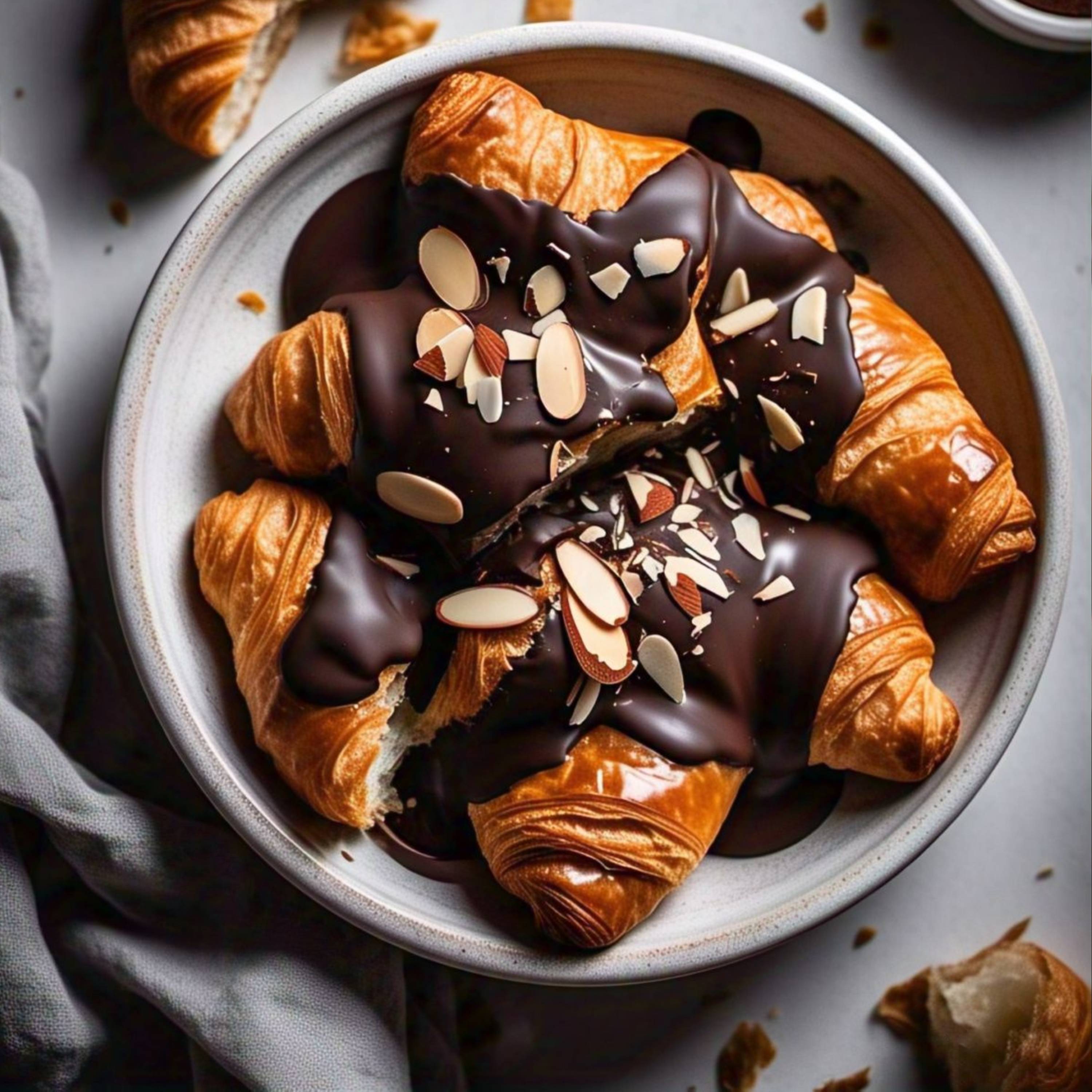 Andy Anand Sugar Free Dark Chocolate Almond Croissants, 10 Pcs Handcrafted Guilt-Free Treats 2 lbs