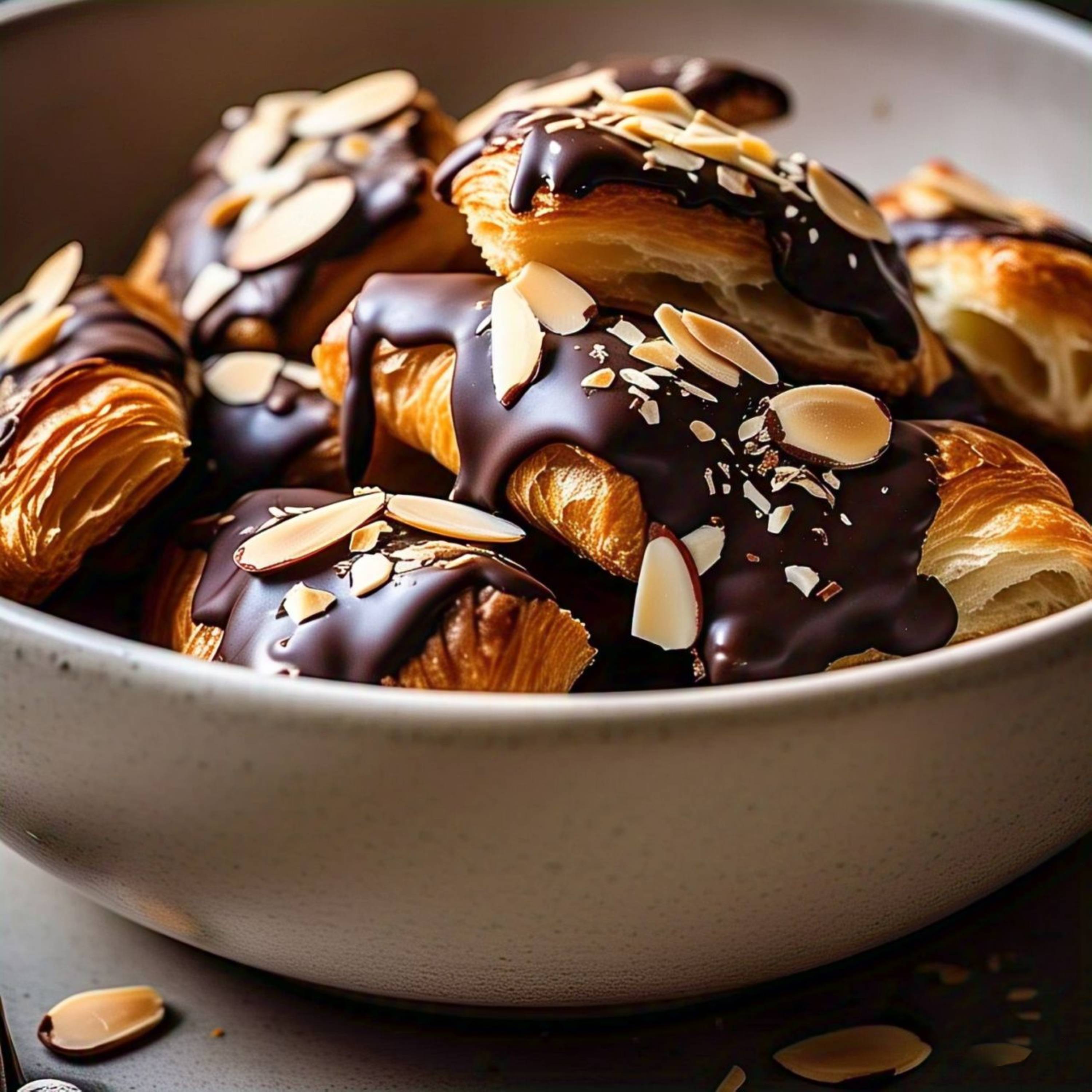Andy Anand Sugar Free Dark Chocolate Almond Croissants Cake, 10 Pcs Handcrafted Guilt-Free Treats 2 lbs