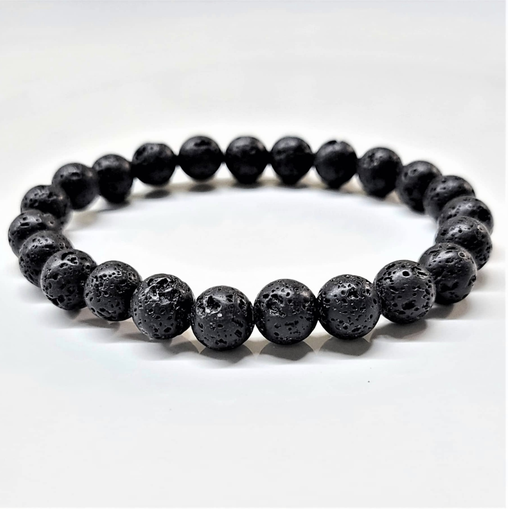 Lava Round Bead Bracelet - Steadfast Courage