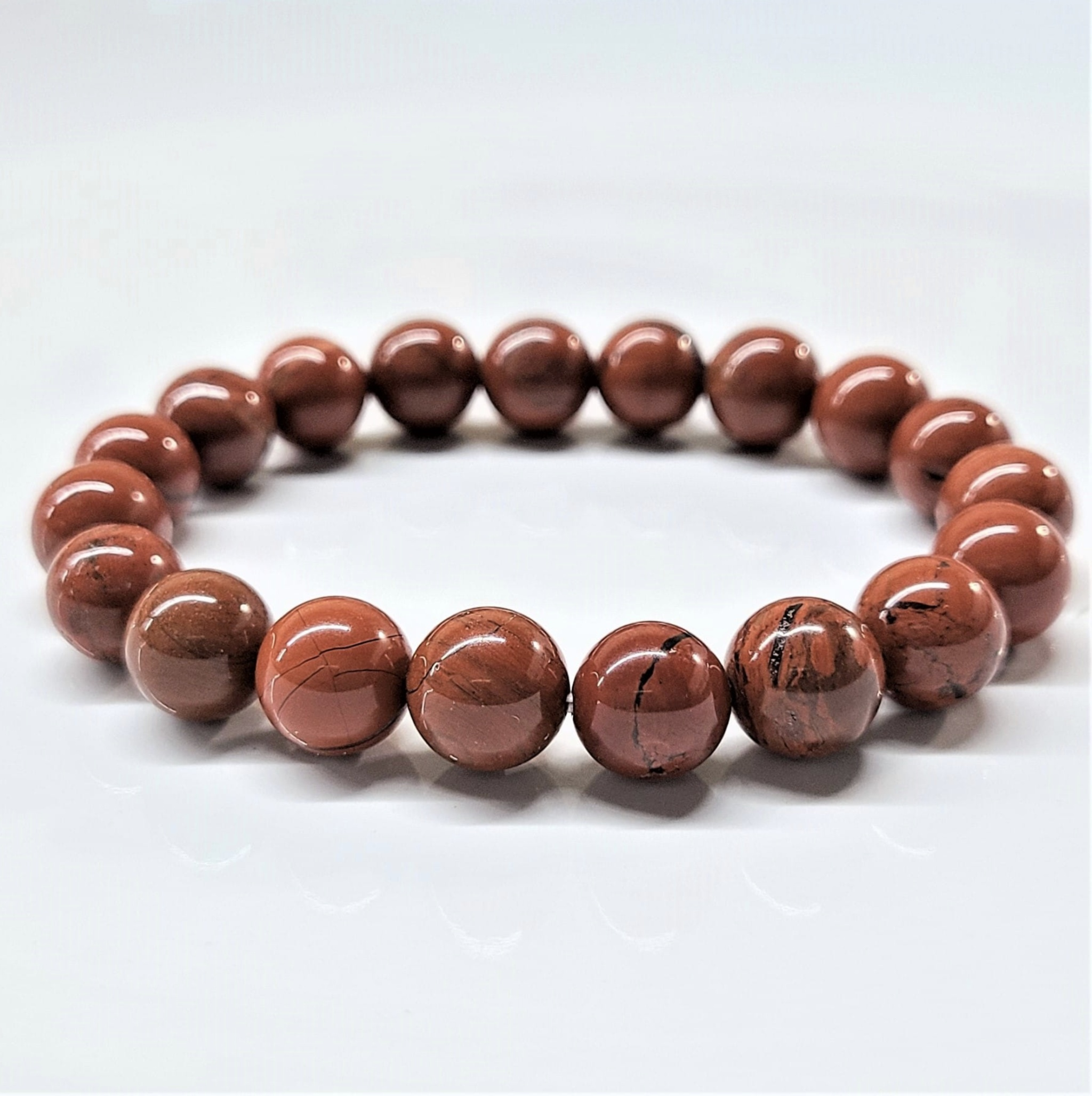 Red Jasper Round Bead Bracelet - Enduring Vitality