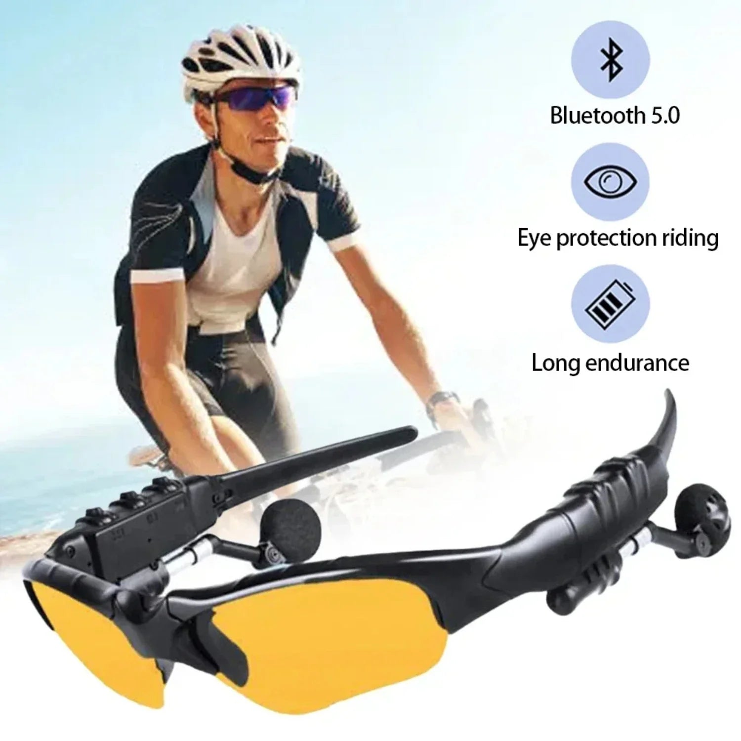 New Smart Bluetooth 5.0 Audio Polarized Sun Glasses Surround Sound Headphones Listen To Music Call Cycling Sunglasses  Men Women