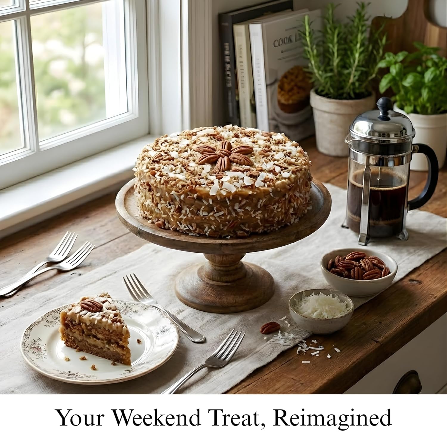 Andy Anand Sugar Free German Chocolate Cake – Belgian Chocolate, Pecan & Coconut, Keto & Diabetic Friendly, No Preservatives, 2.4 lb Gift