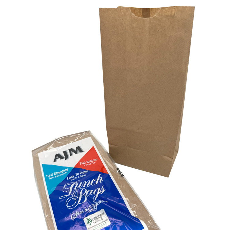 AJM Brown Paper Lunch Bags - 30 Count