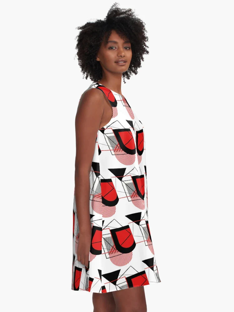 Black and Red Abstract Modern Geometric Gift