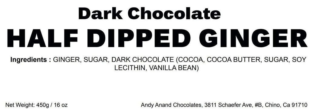 Andy Anand Vegan Belgian Dark Chocolate Ginger – All-Natural Fresh Ginger Dipped in Luxurious 60% Cocoa Butter Dark Chocolate, Exquisite Sweet & Spicy Indulgence (1 lb)