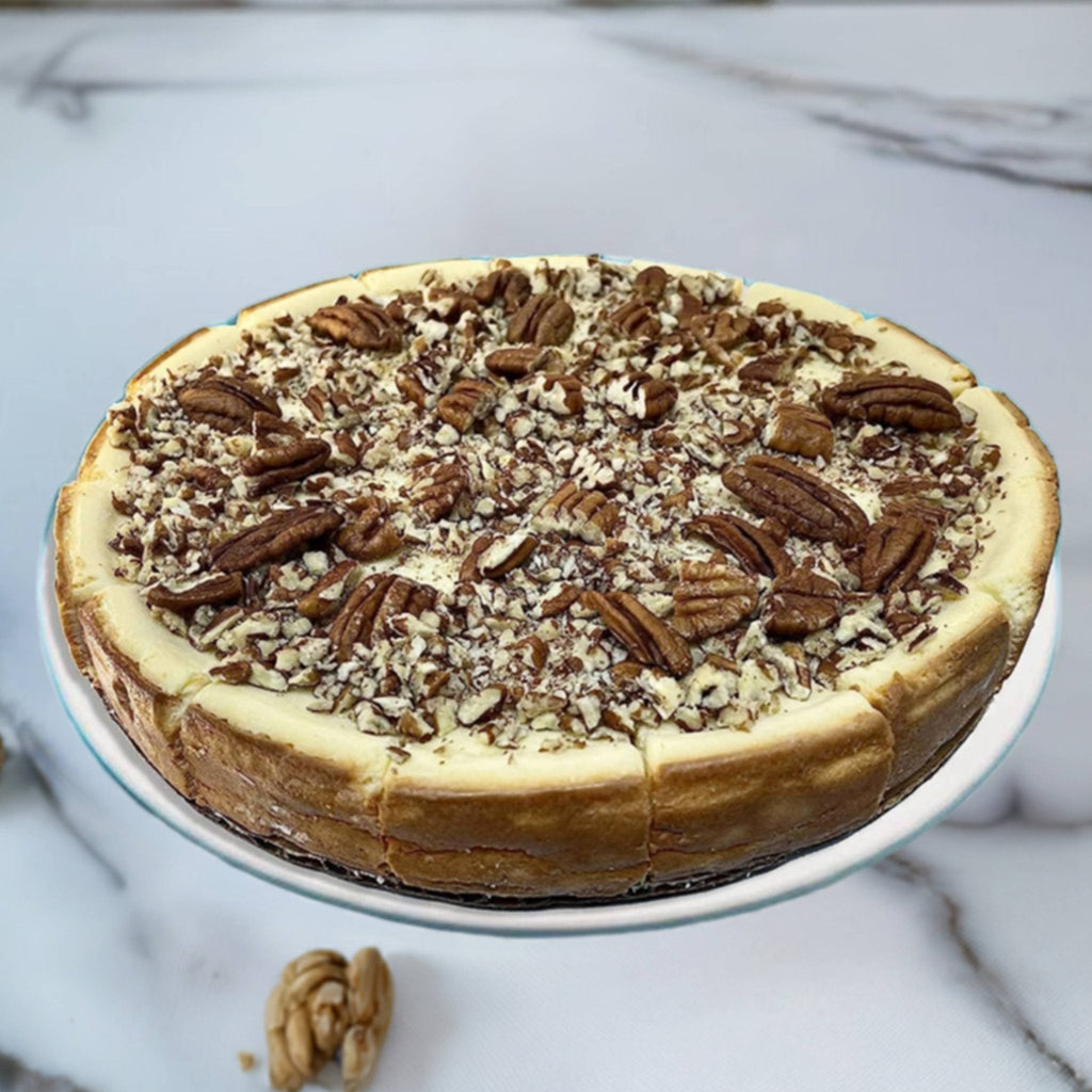 Andy Anand Caramel Walnut Cheesecake 9" - Made Fresh in Traditional Way, Cheesecake Near Me Delivery with Real Home Made Taste (2.6 lbs)