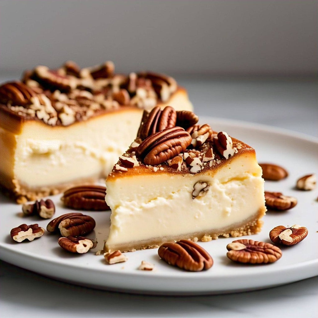 Andy Anand Caramel Pecan Cheesecake 9" | Freshly Baked, All-Natural Homemade Style Cheesecake Near Me Bakery (2.8 lbs)