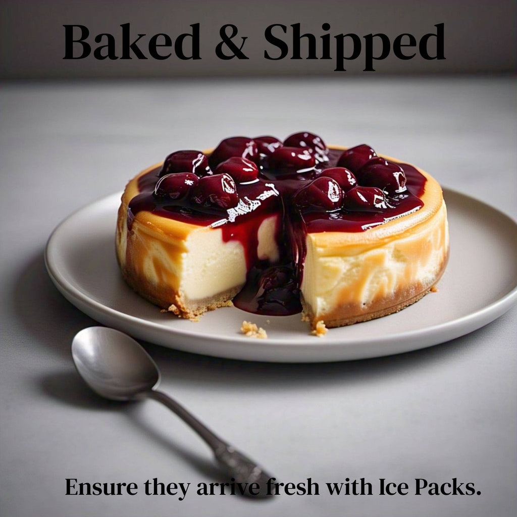 Andy Anand Delicious Gluten Free Sugar Free Cherry Cheesecake 9"- Freshly Baked, Best Cheese Cake Near Me For Celebrations & Dessert Lovers (3.4 lbs)