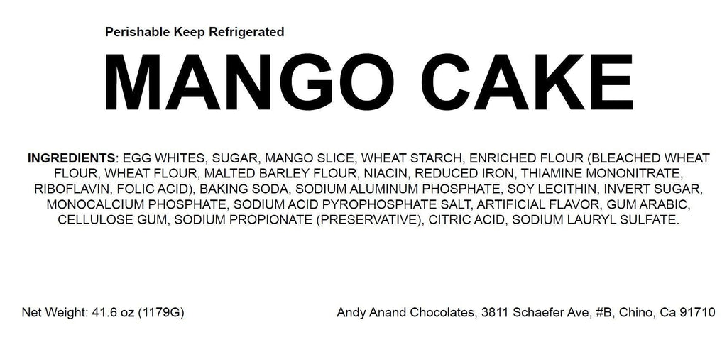 Andy Anand Delicious Mango Cake 9" - Hand Crafted Birthday Cakes For Delivery - Bursting with Flavor and Irresistible Taste - 2.6 lbs