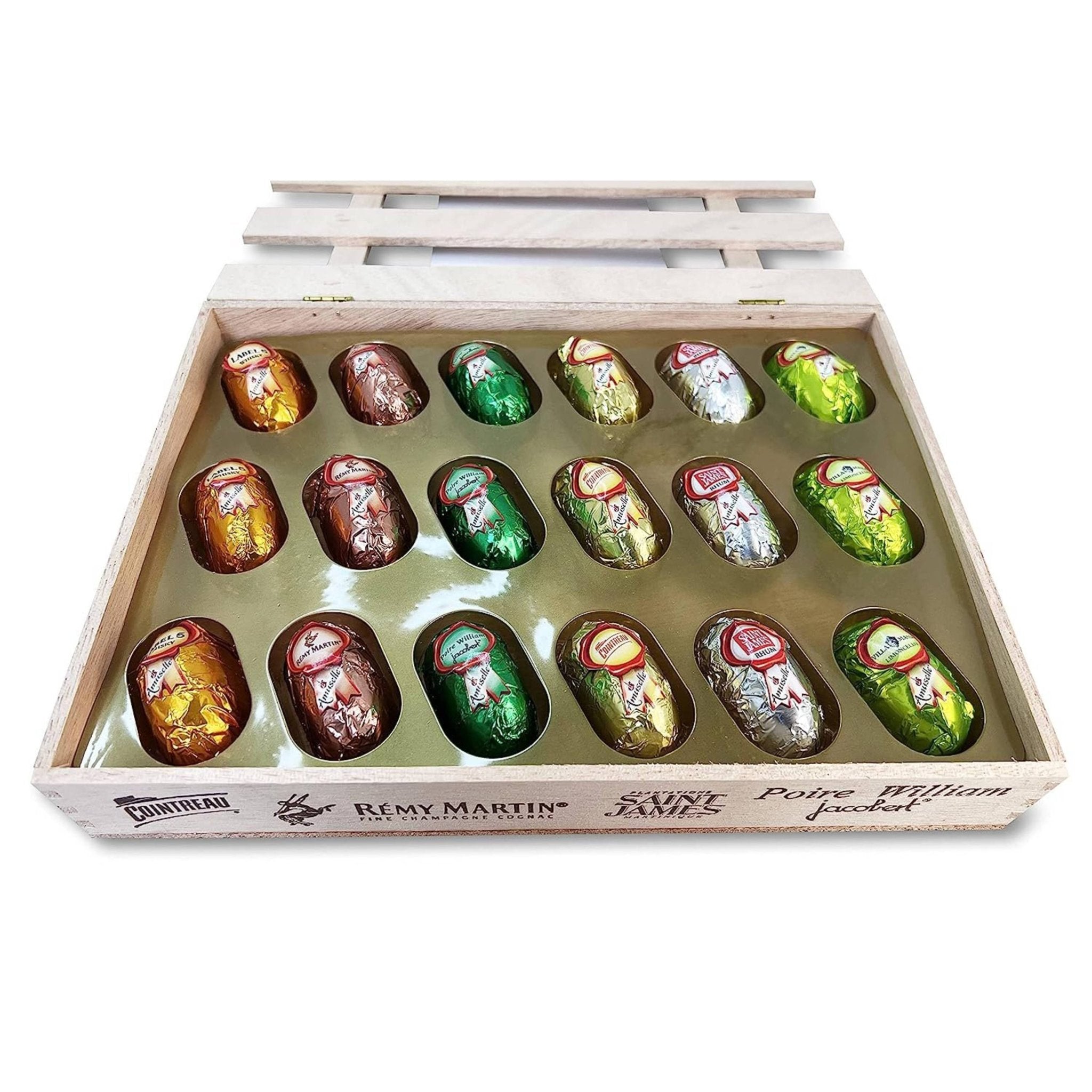 Andy Anand Gourmet Chocolate Liquor Cordials Bottles – European Dark Chocolate, Non-Alcoholic Liquor-Filled Assortment, 60% Cocoa Butter, Gift Box