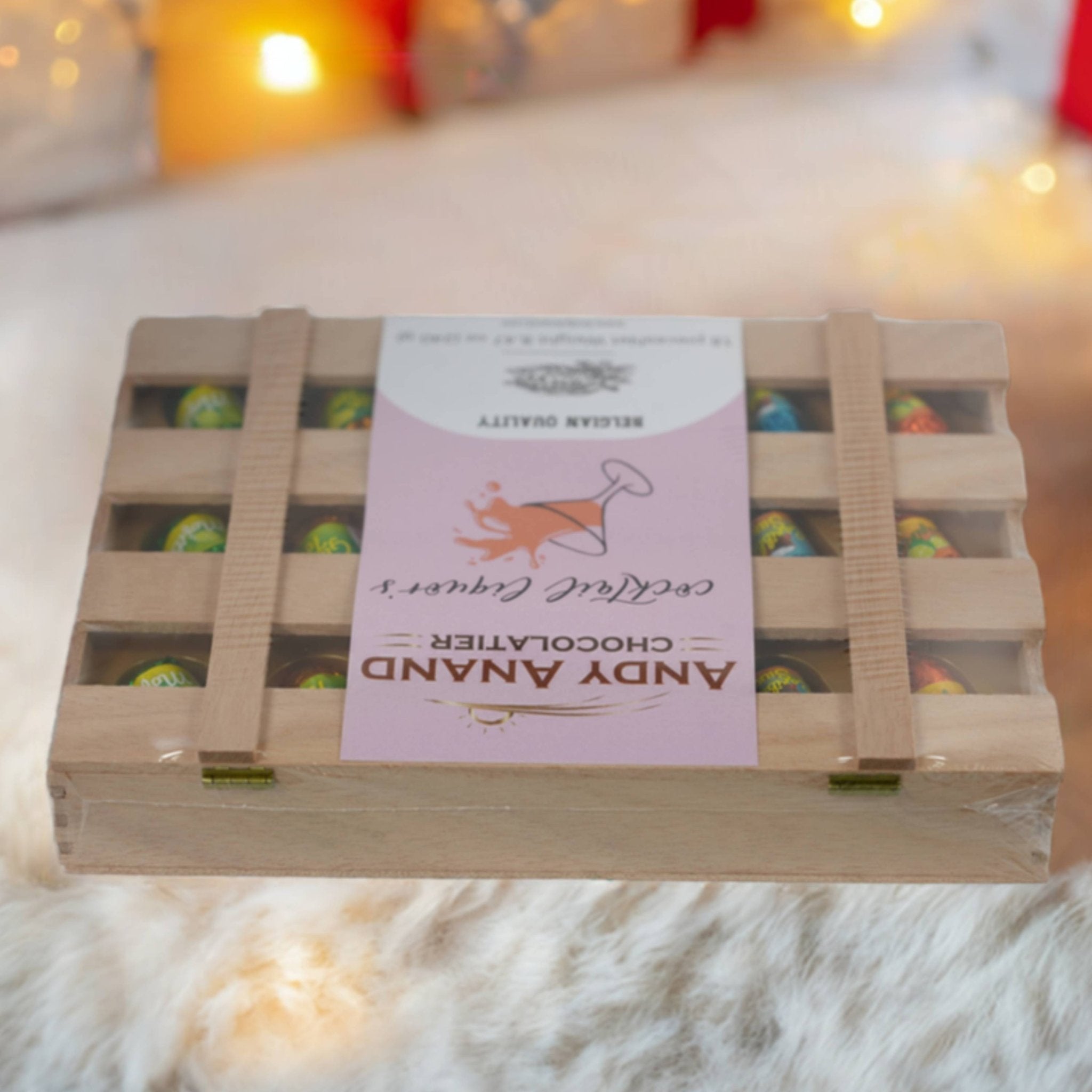 Andy Anand Cocktail Flavors, Six Unique, Non Alcoholic Vegan Chocolate Dark Chocolates, 18 Pieces, Crafted with 60% Cocoa Butter, Decadent