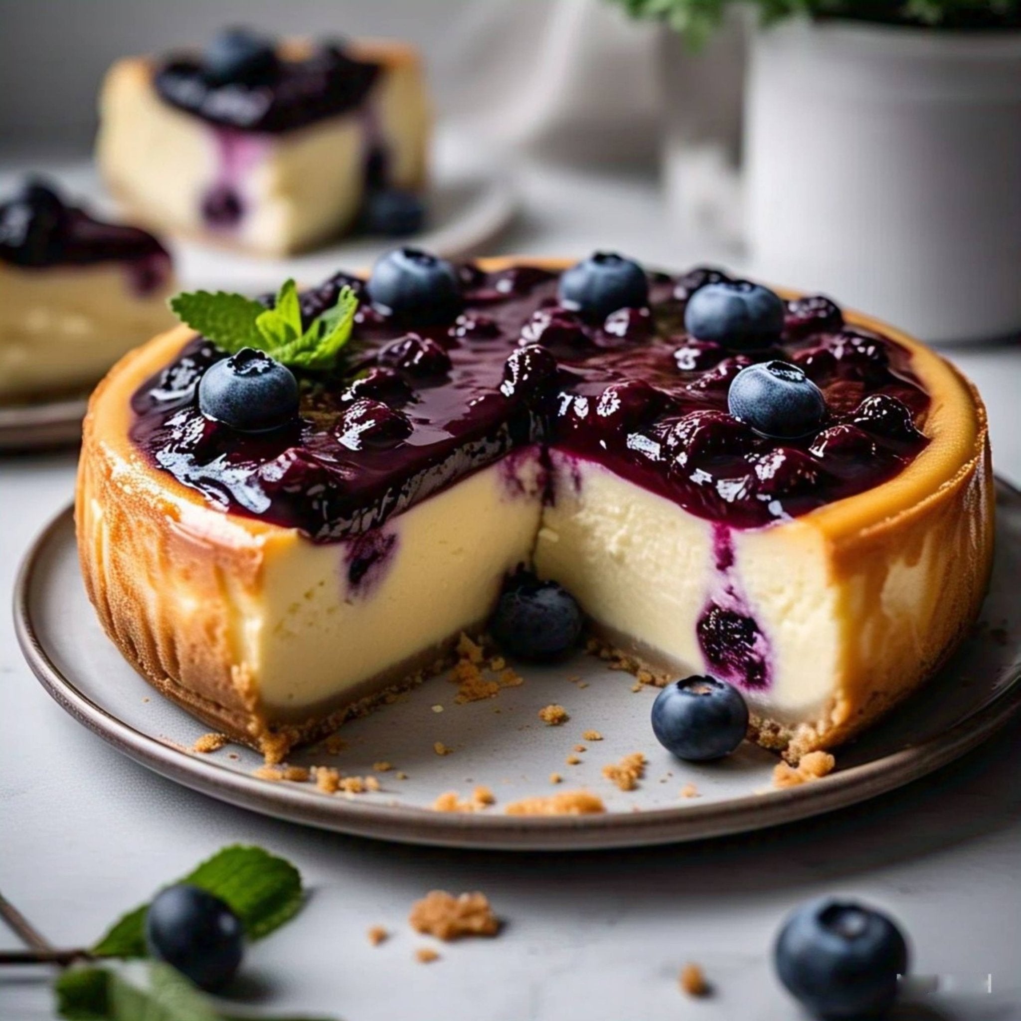 Andy Anand Deliciously Indulgent Sugar Free Blueberry Cake 9" Delicious Sugar Free Cake, Freshly baked from a bakery near you (2.6 Lbs)